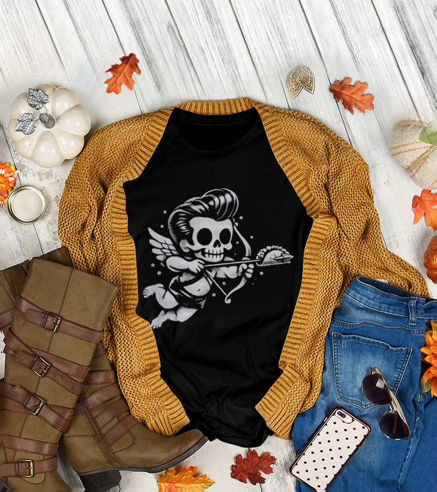 Tacos Never Broke My Heart Skeleton Cupid Archery T-Shirt