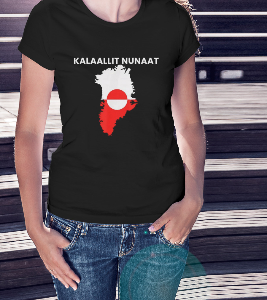 Kalaallit Nunaat Greenland Sovereignty National Flag Map T-Shirt