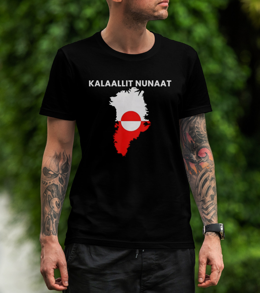 Kalaallit Nunaat Greenland Sovereignty National Flag Map T-Shirt