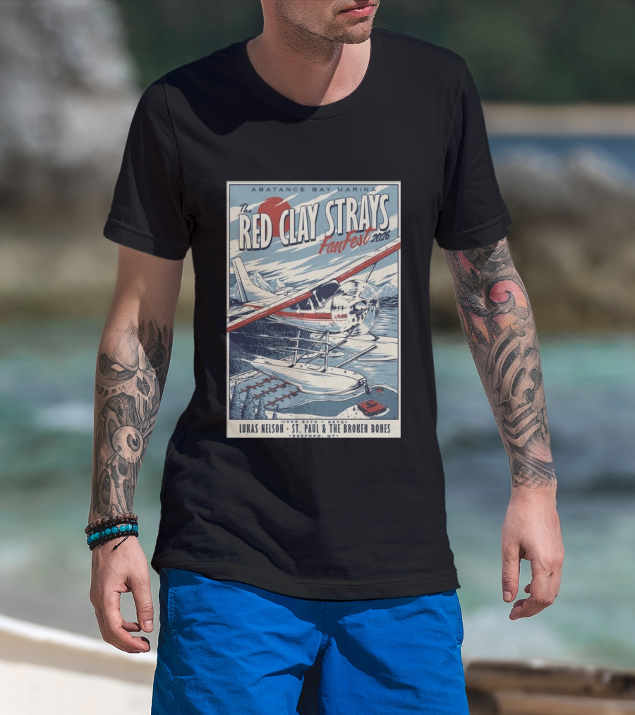 Abayance Bay Marina Red Clay Strays Fanfest 2026 Tour Rexford MT Lukas Nelson St. Paul And The Broken Bones T-Shirt