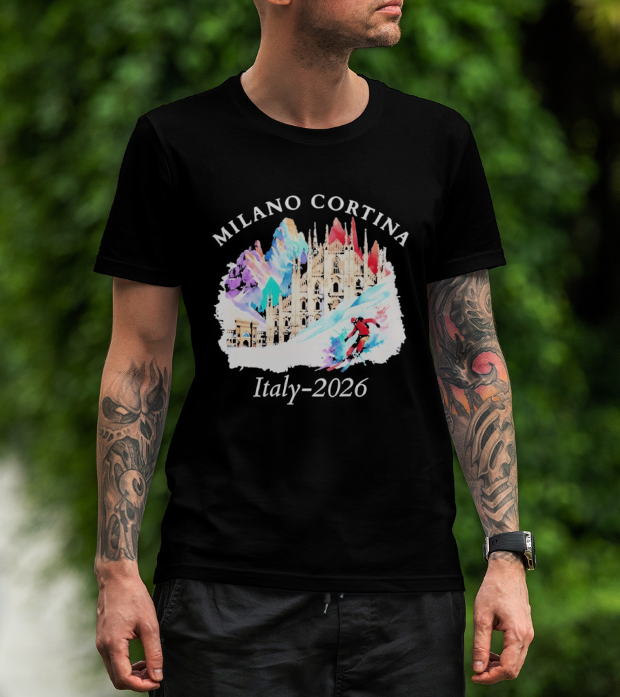 Milano Cortina Italy Winter 2026 Skiing Event T-Shirt