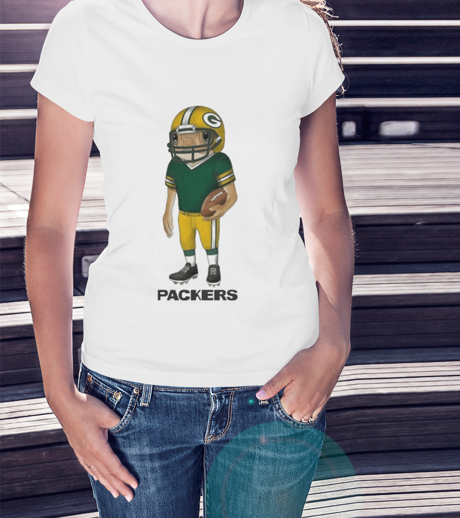 Bad Bunny Green Bay Packers Cartoon Helmet T-Shirt