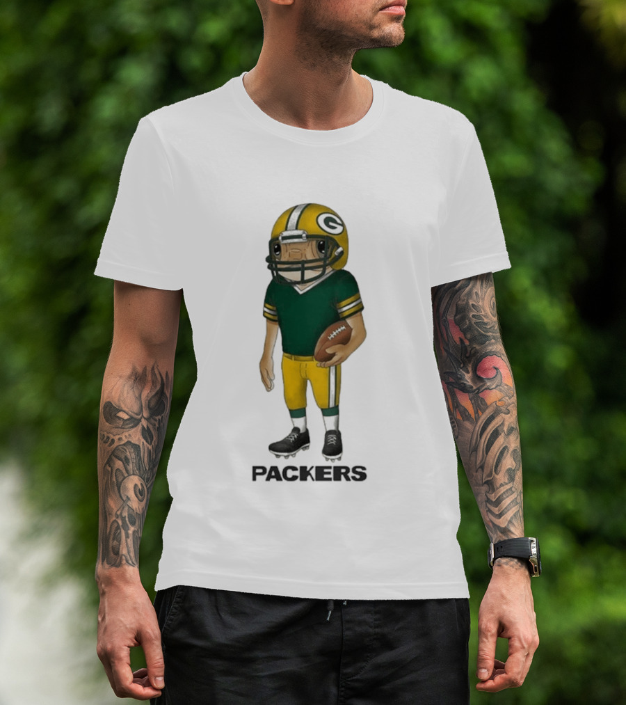Bad Bunny Green Bay Packers Cartoon Helmet T-Shirt