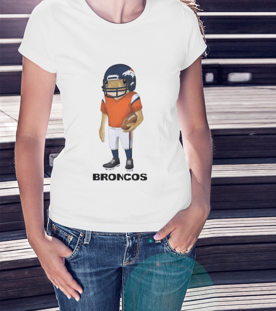 Bad Bunny X Denver Broncos Concho Collaboration Football Player T-Shirt