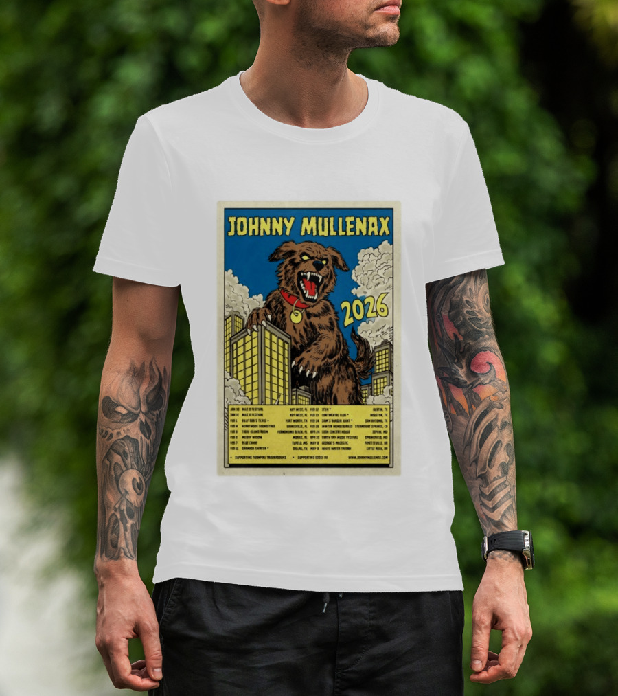 Johnny Mullenax 2026 Tour Monster Austin Key West Houston Jacksonville San Diego Savannah Springfield Sutton T-Shirt