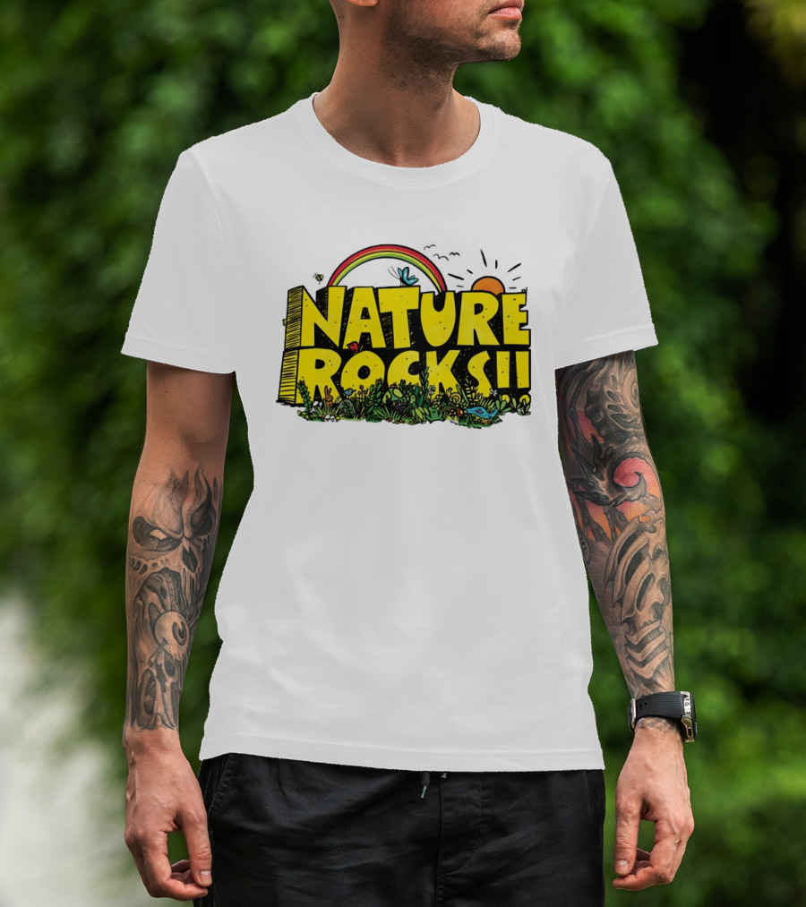 Nature Rocks Rainbow Sun Animals Plants T-Shirt