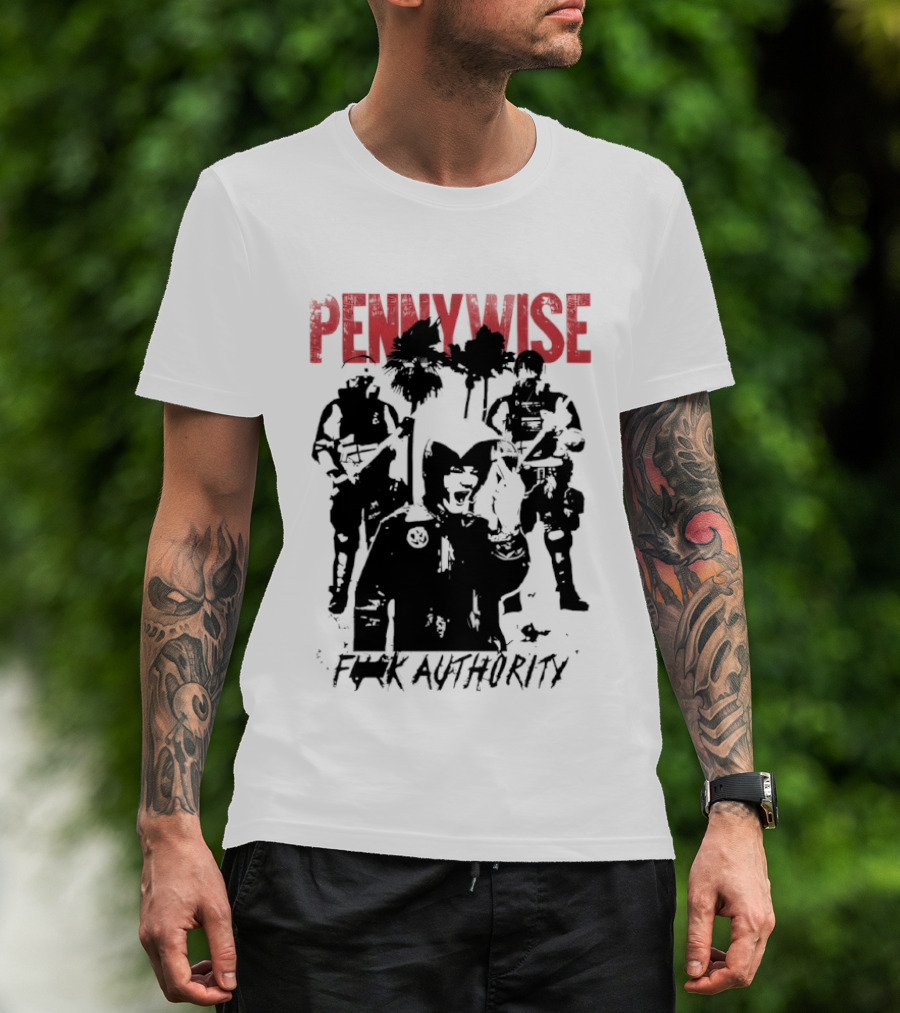 Pennywise Fuck Authority Military Soldiers And Clowns T-Shirt