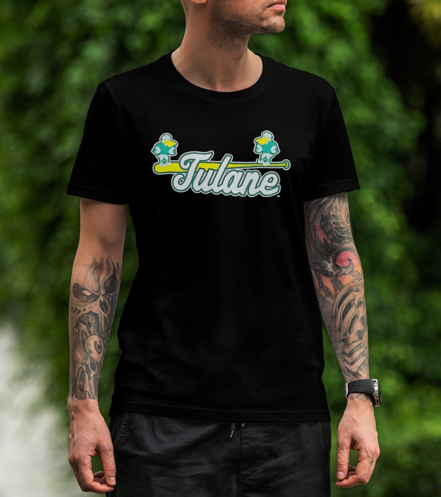 Tulane Green Wave Baseball Team Bat Spirit T-Shirt