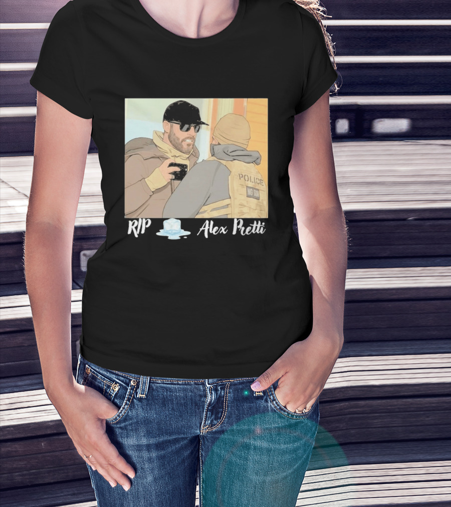 RIP Alex Pretti Melting Ice Justice For Alex Pretti Abolish ICE T-Shirt