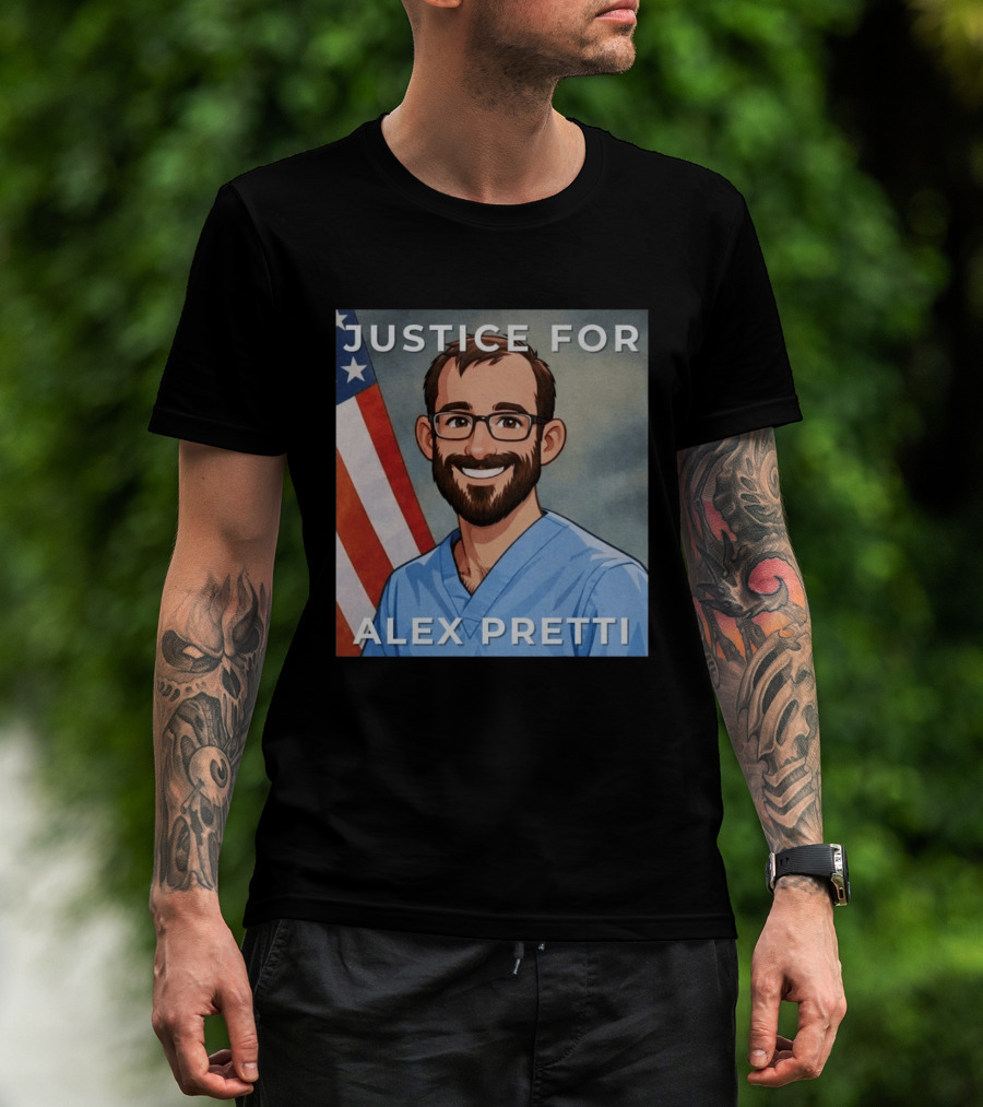 Justice For Alex Pretti Human Rights Protest Flag T-Shirt