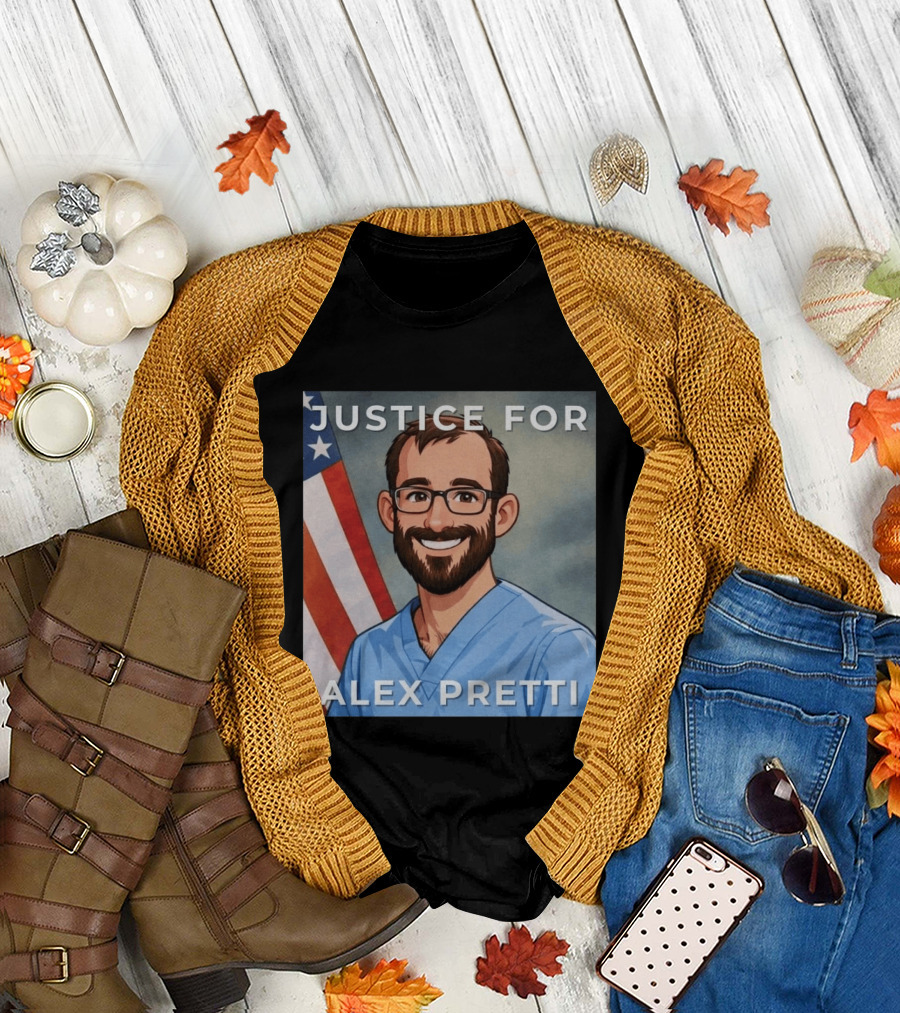 Justice for Alex Pretti Human Rights Protest Flag T-Shirt