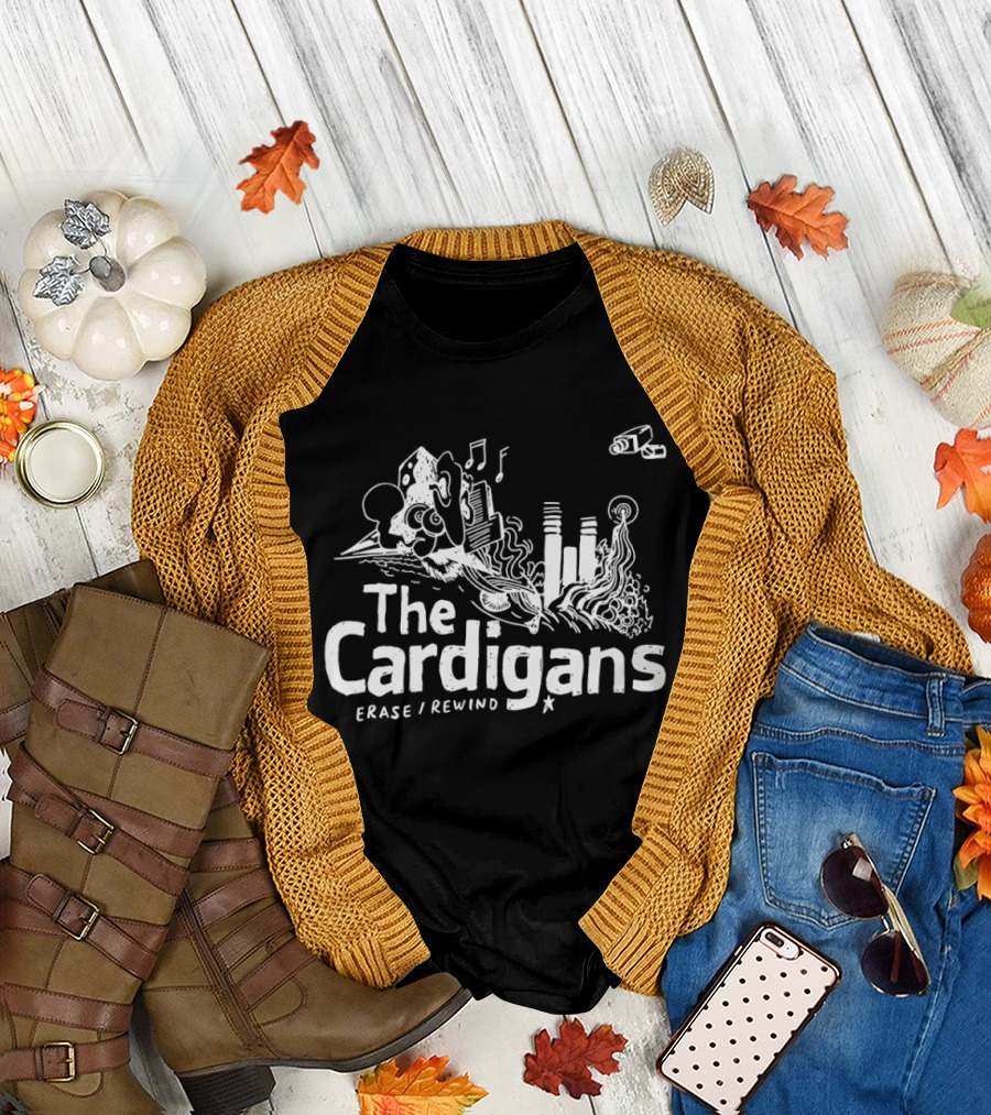 The Cardigans Erase Rewind Music Notes Cassette Tape T-Shirt