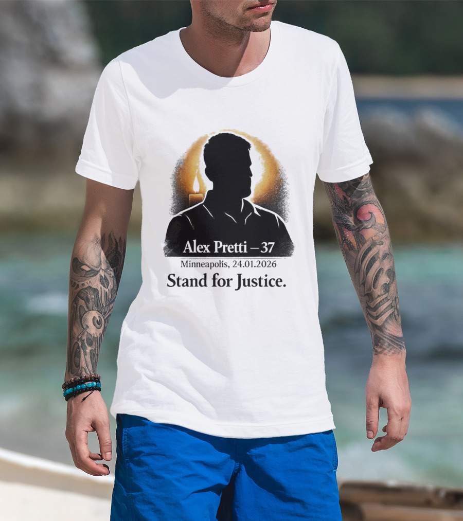 Alex Pretti 37 Minneapolis 24.01.2026 Stand For Justice Candle T-Shirt