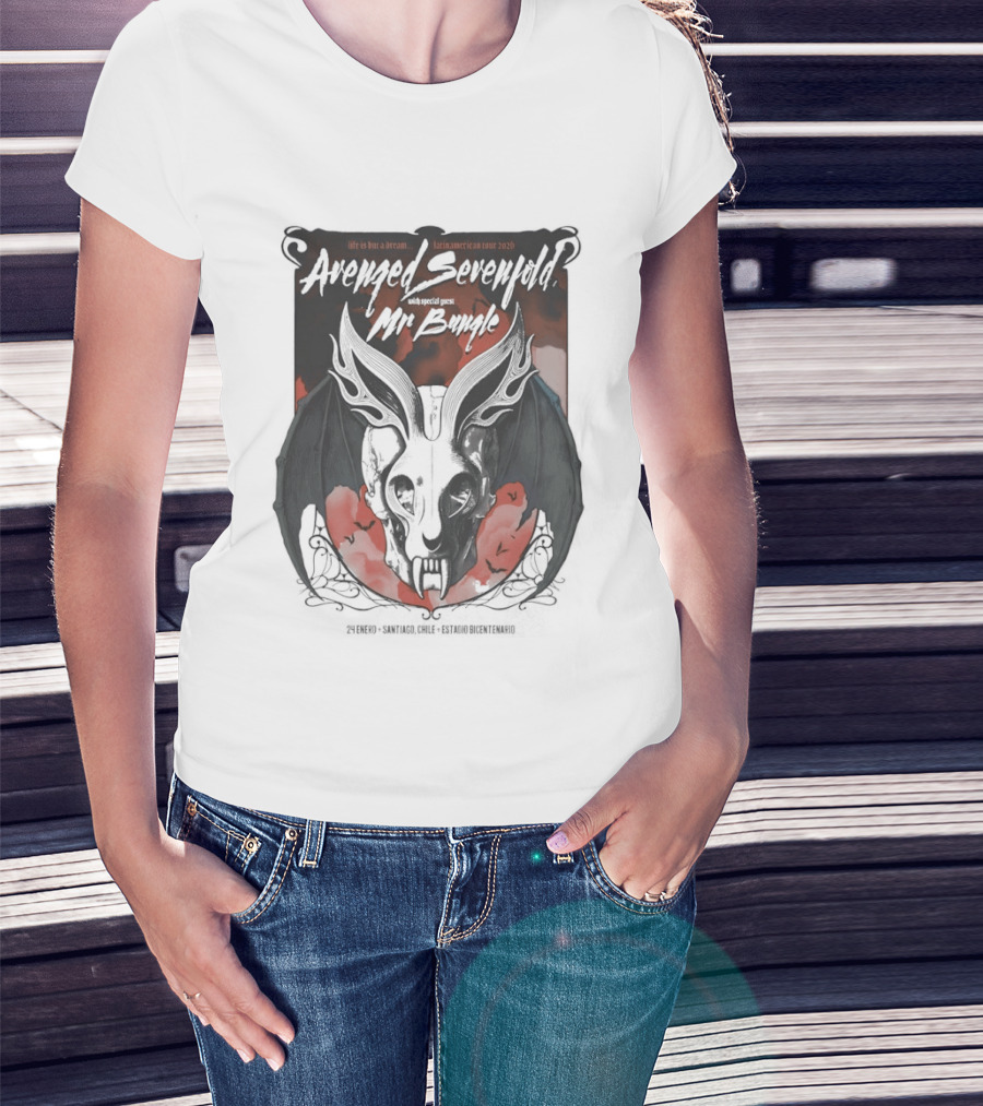 Avenged Sevenfold Mr Bungle North American Tour 2026 Bat Skull T-Shirt