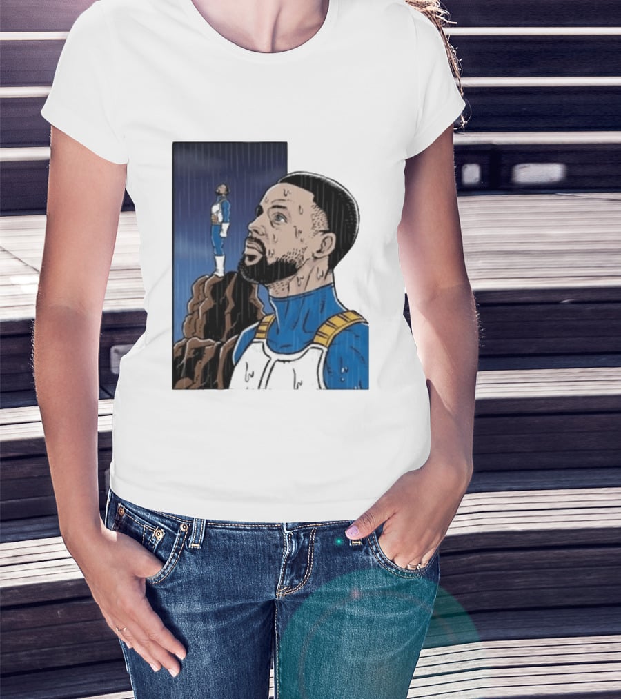 Dragon Ball Z Stephen Curry Vegeta Rainy Day Crossover T-Shirt