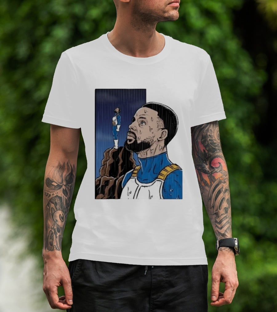 Dragon Ball Z Stephen Curry Vegeta Rainy Day Crossover T-Shirt