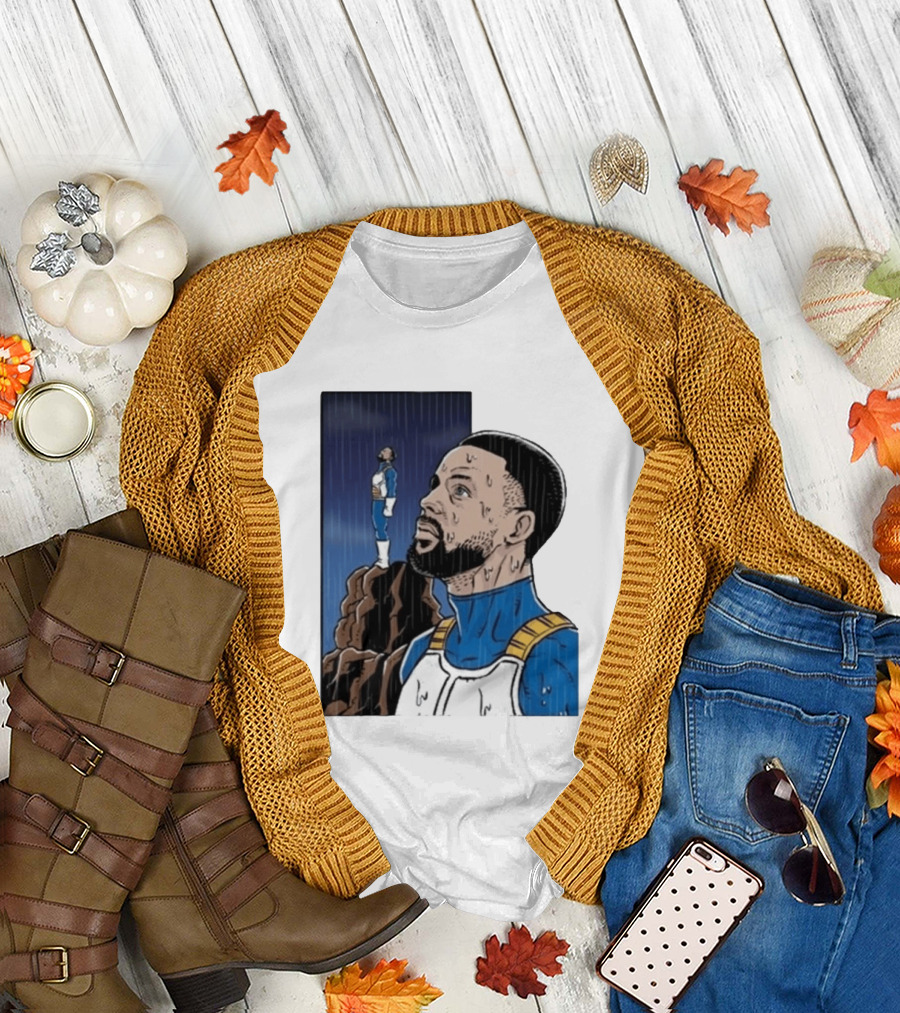 Dragon Ball Z Stephen Curry Vegeta Rainy Day Crossover T-Shirt