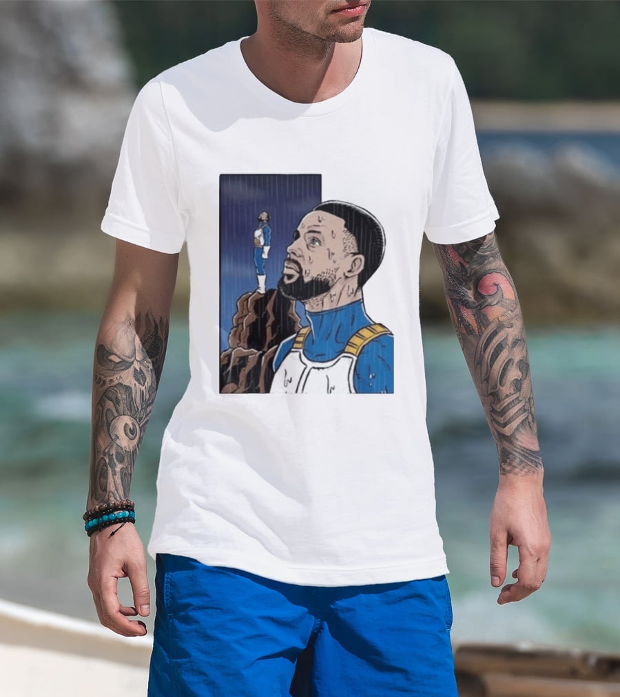 Dragon Ball Z Stephen Curry Vegeta Rainy Day Crossover T-Shirt