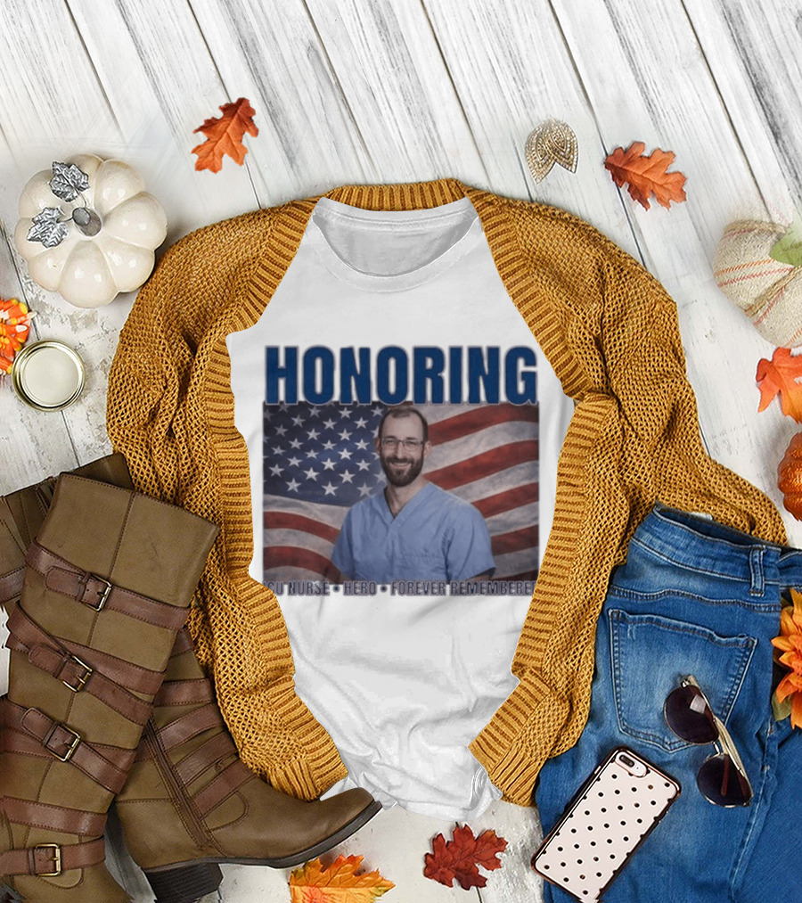 Honoring ICU Nurse Hero Forever Remembered American Flag T-Shirt