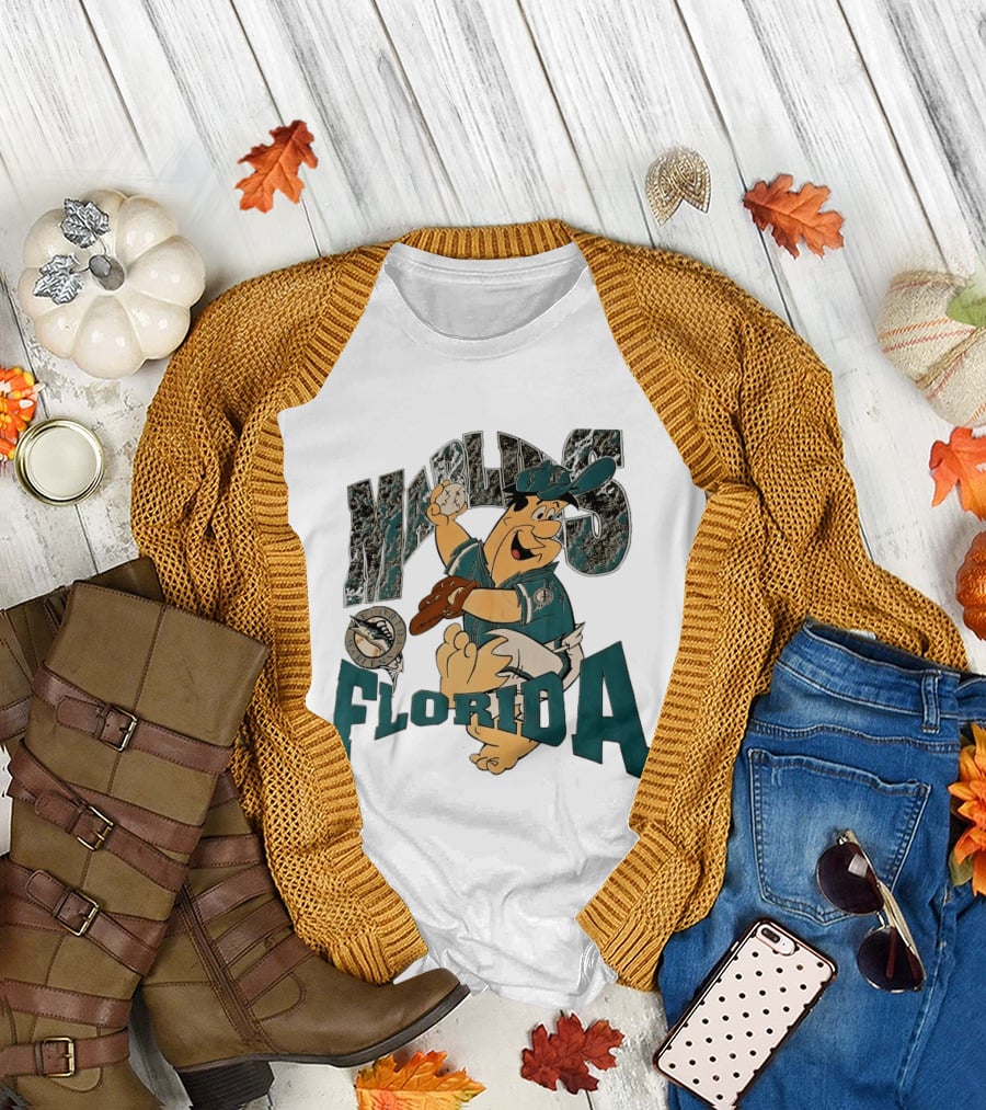 Florida Marlins The Flintstones Crossover Baseball T-Shirt