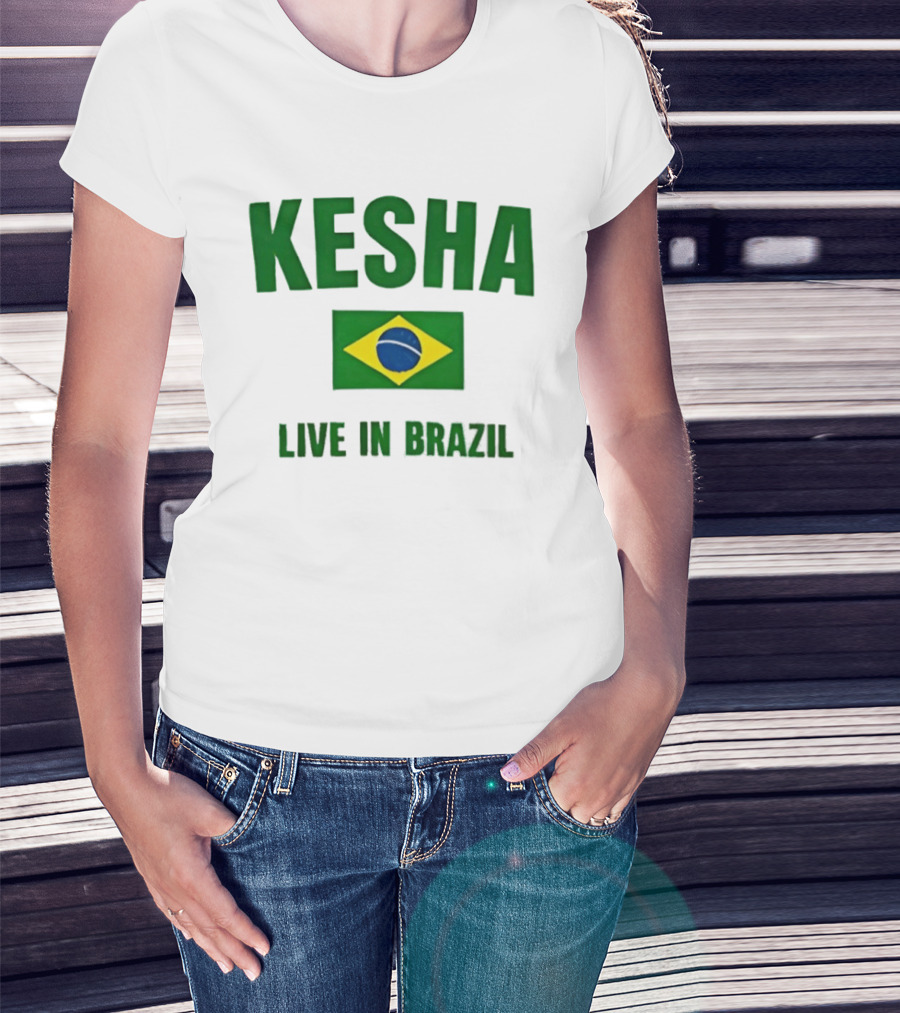 Kesha Live In Brazil Brazilian Flag Event T-Shirt