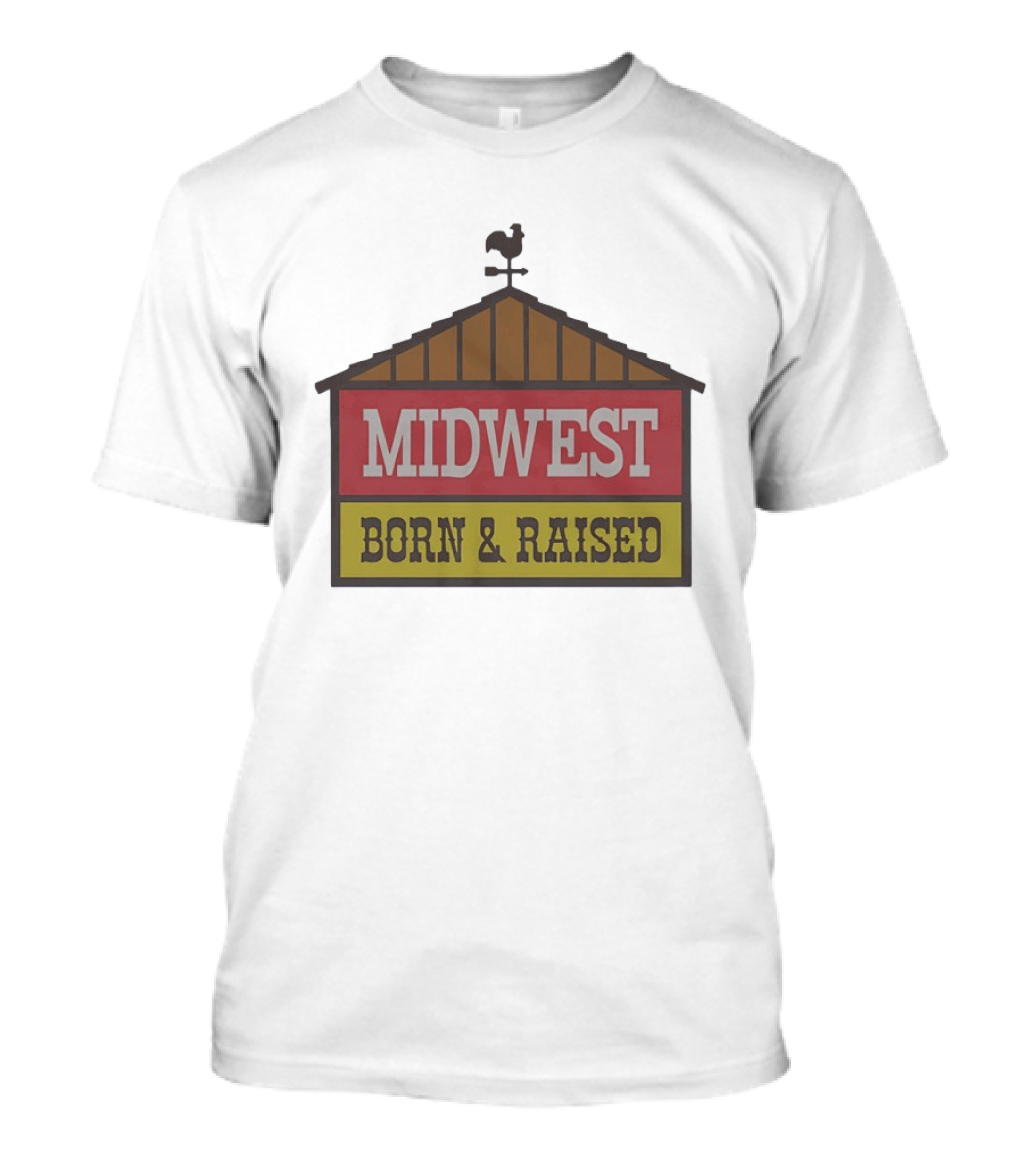 Midwest Born And Raised Weather Vane Symbol United State Of Indiana T-Shirt