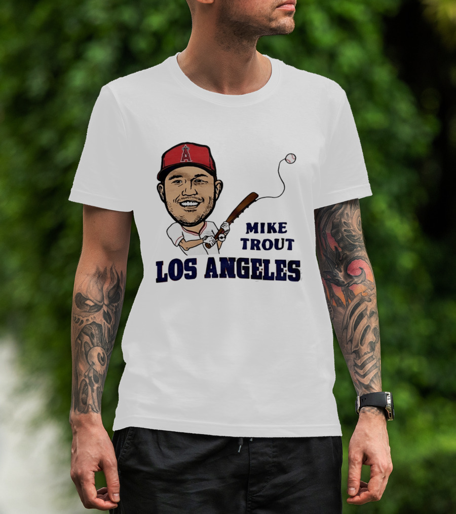 Mike Trout Los Angeles Angels Baseball Caricature T-Shirt