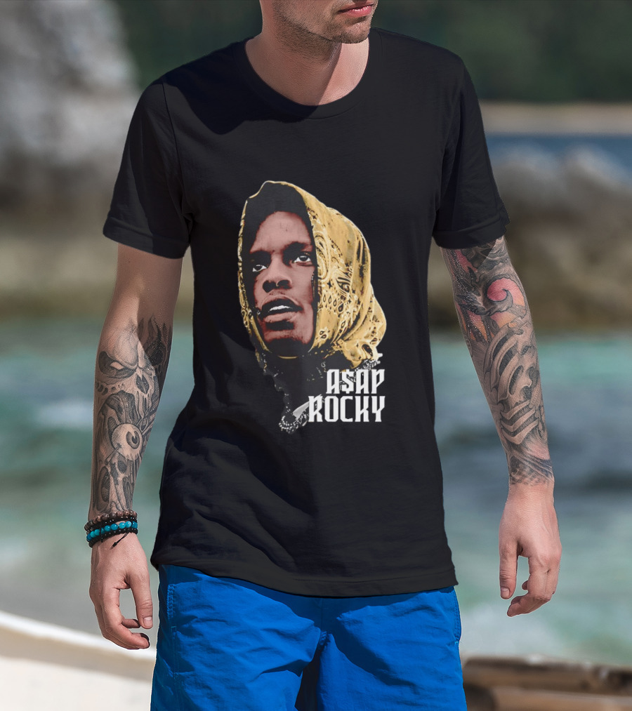 ASAP Rocky Headscarf Style Bandana Fashion Trend T-Shirt