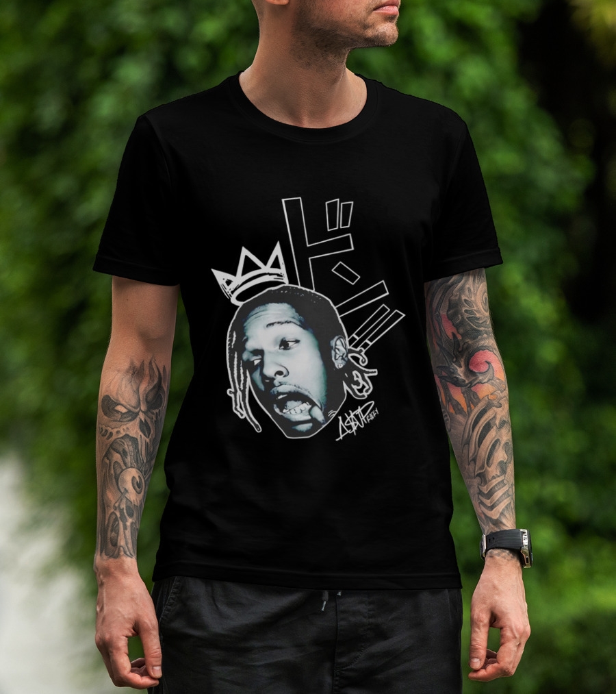 ASAP Rocky VI Big Head Crown Graphic Japan Text Signature T-Shirt