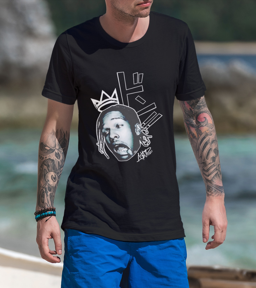 ASAP Rocky VI Big Head Crown Graphic Japan Text Signature T-Shirt