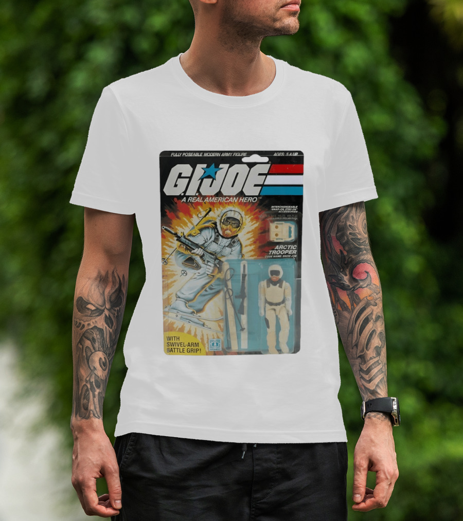 GIJoe A Real American Hero Arctic Trooper Snow Job Action Figure Vintage Packaging T-Shirt