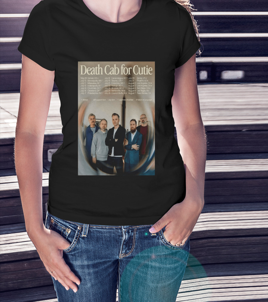 Death Cab For Cutie 2026 North America Tour Dates With Japanese Breakfast Jay Som Nation Of Language T-Shirt