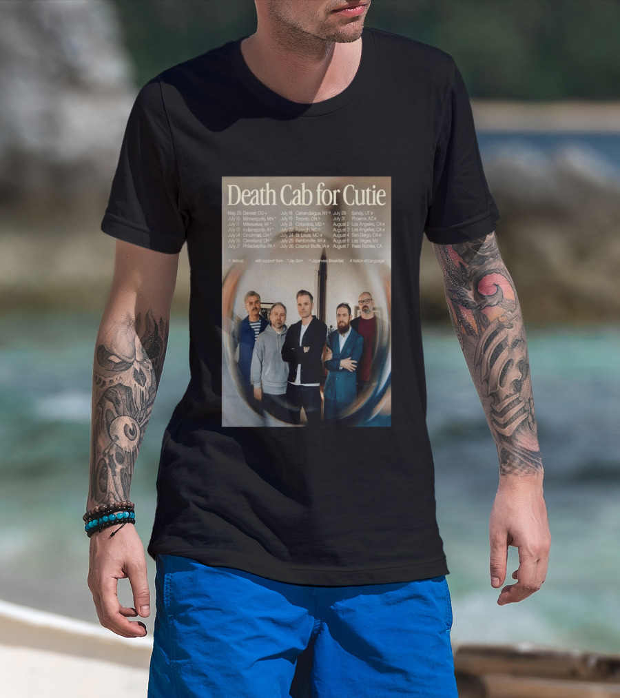 Death Cab For Cutie 2026 North America Tour Dates With Japanese Breakfast Jay Som Nation Of Language T-Shirt