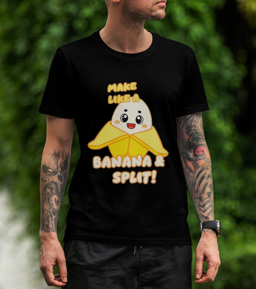 LankyBox Banany Make Like A Banana And Split Cute Cartoon T-Shirt