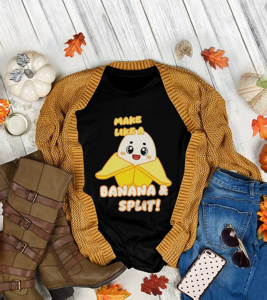 LankyBox Banany Make Like a Banana and Split Cute Cartoon T-Shirt