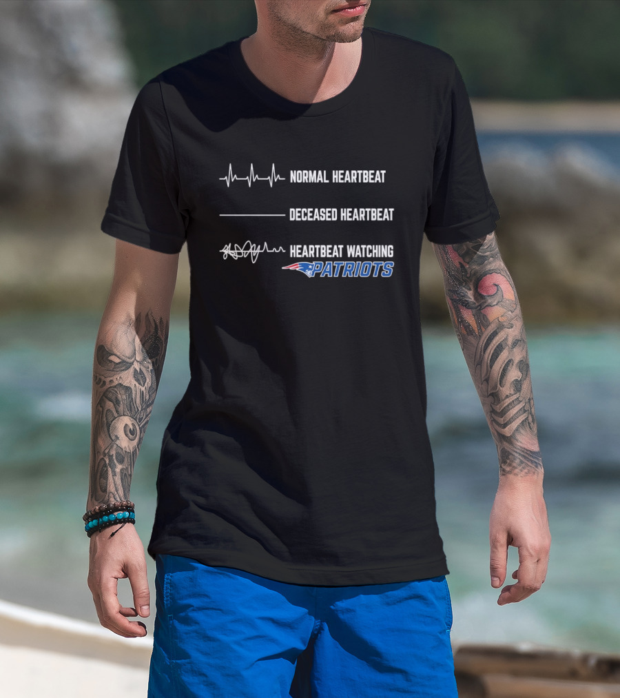 Normal Heartbeat Deceased Heartbeat Heartbeat Ing Patriots T-Shirt
