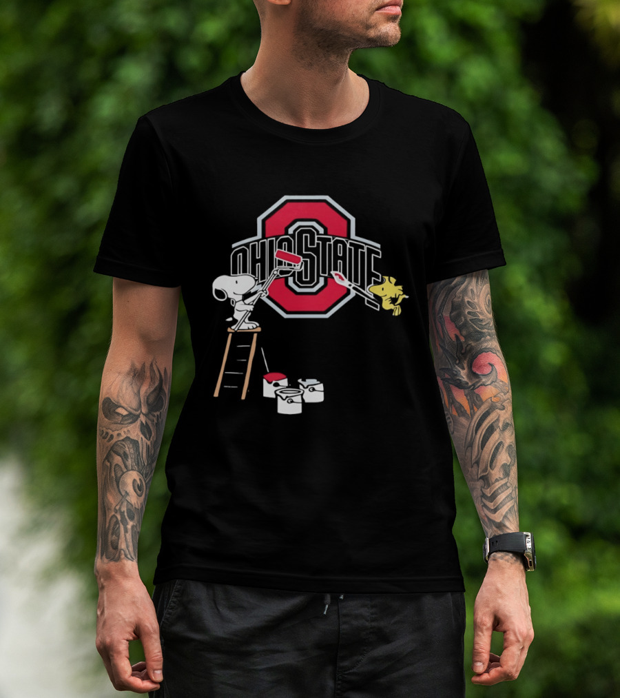 Snoopy Woodstock Ohio State Buckeyes Painting Adventure T-Shirt