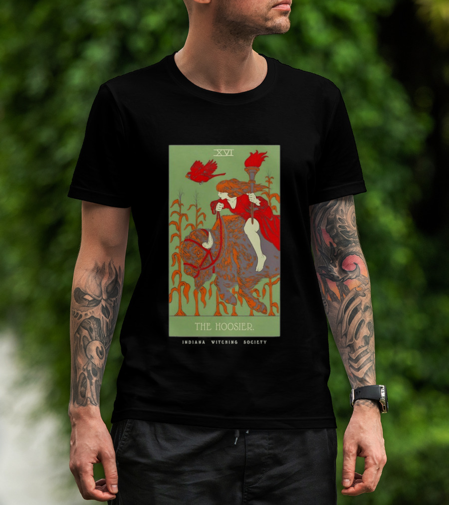 Women Riding Bison The Hoosier XVI Indiana Witching Society T-Shirt
