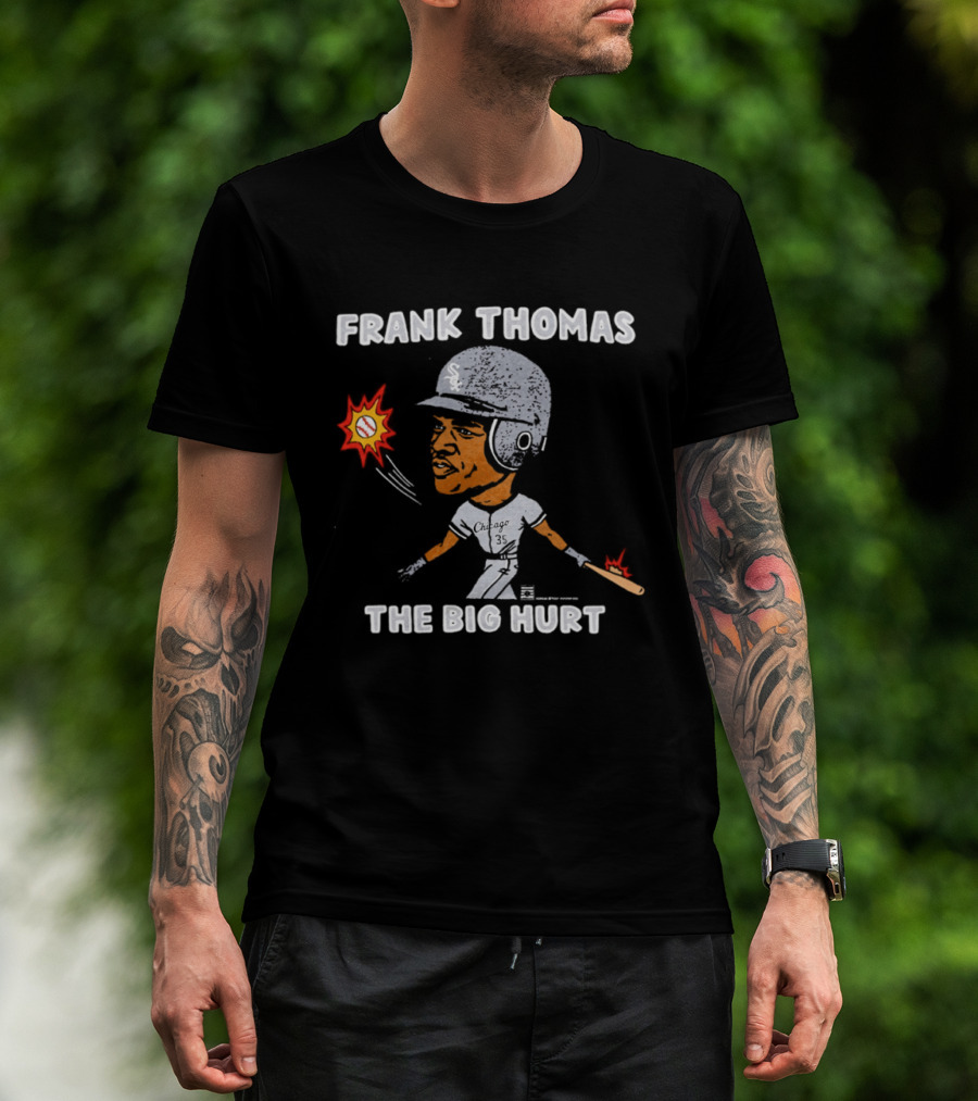 Frank Thomas The Big Hurt Chicago White Sox Baseball Cartoon T-Shirt