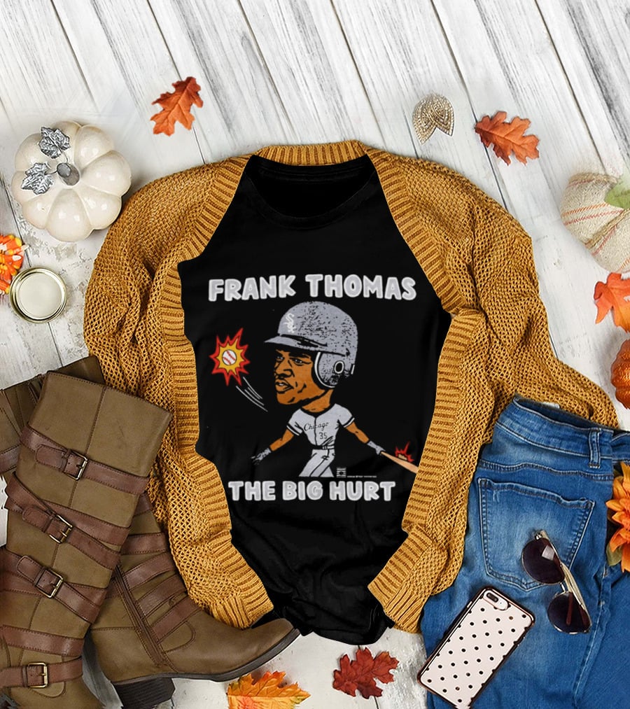 Frank Thomas The Big Hurt Chicago White Sox Baseball Cartoon T-Shirt