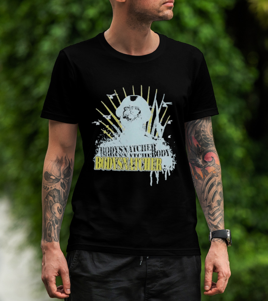 Bodysnatcher Helicopter Pilot Silhouette Sunburst T-Shirt
