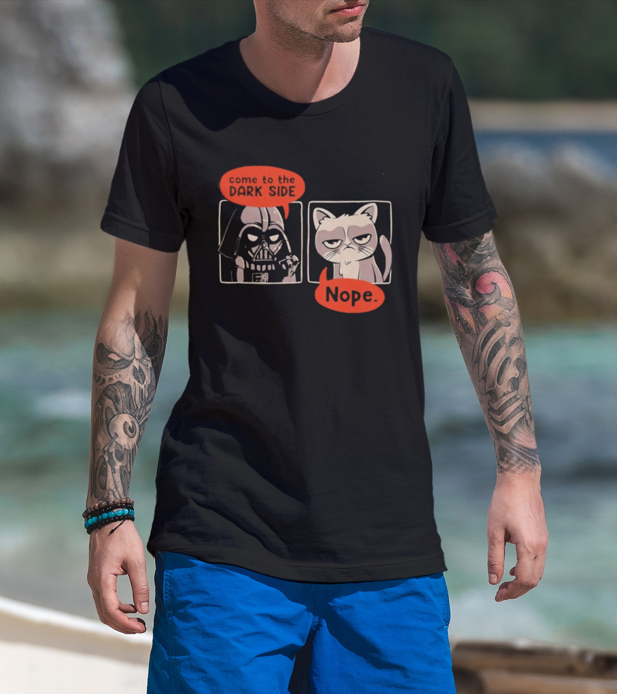 Darth Vader Come To The Dark Side Cat Nope Humor T-Shirt