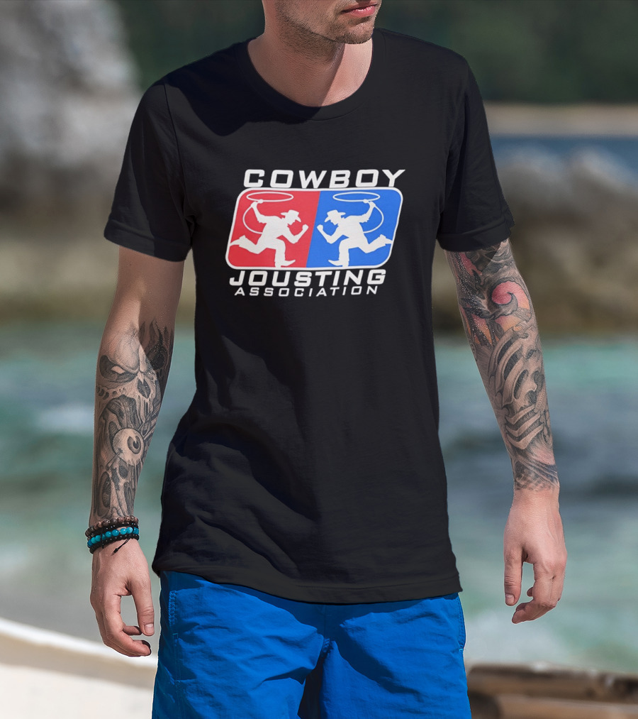Cowboy Jousting Association Lasso Duel Red Blue Classic Competition T-Shirt