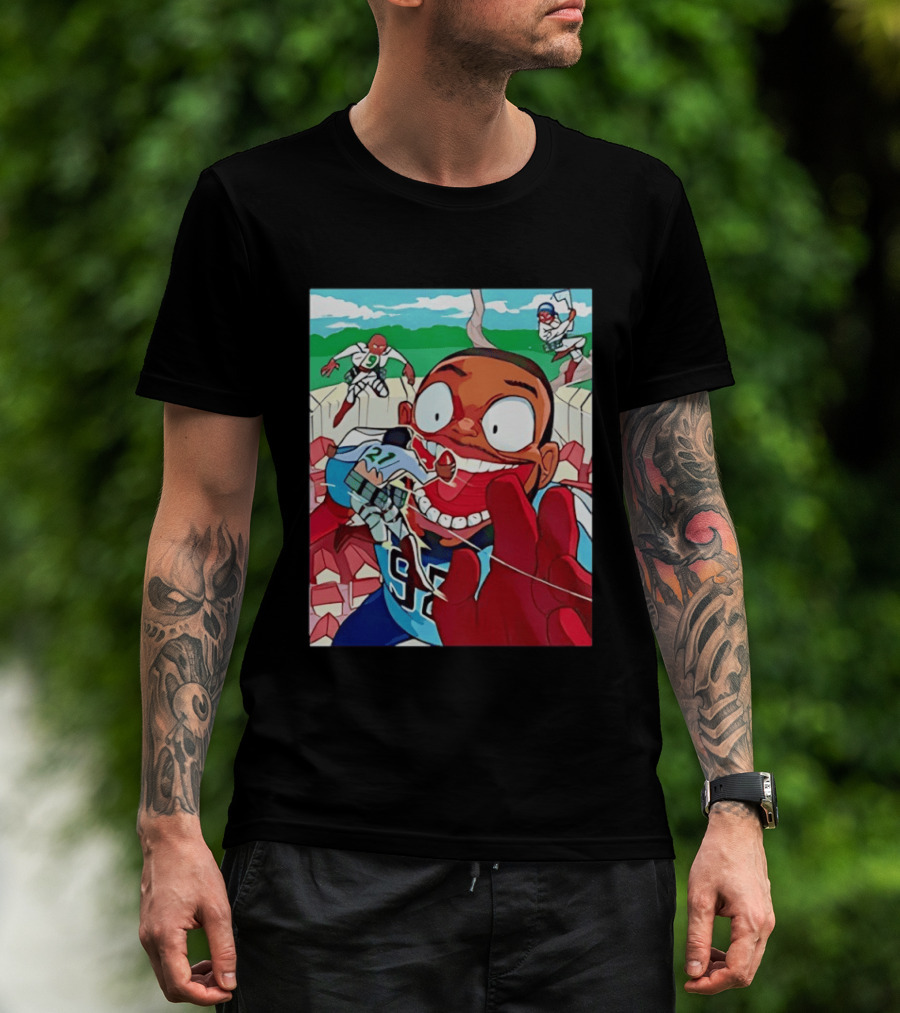 David Wyman 92 Seattle Seahawks Anime Crossover Characters Vibrant Action T-Shirt