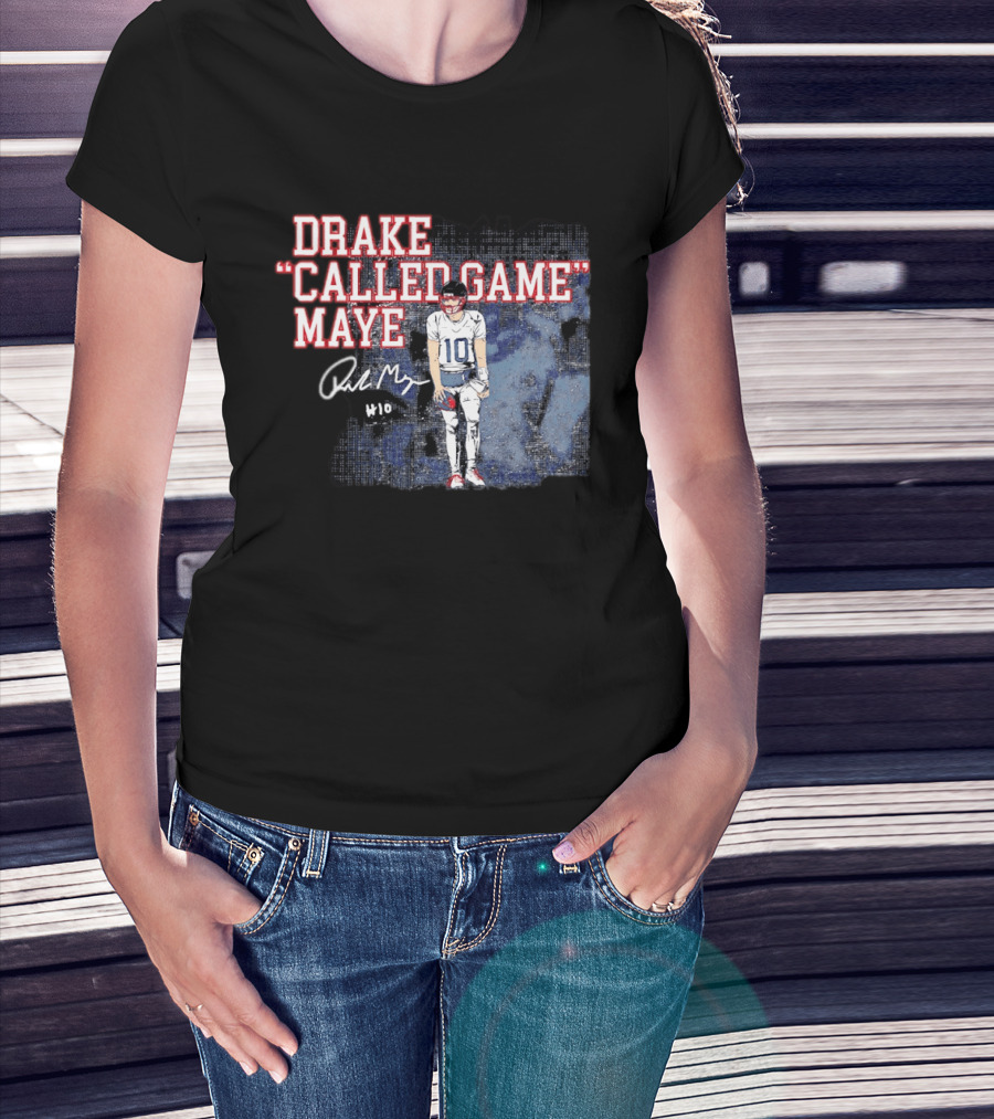Drake "Called Game" Maye #10 New England Patriots Football T-Shirt