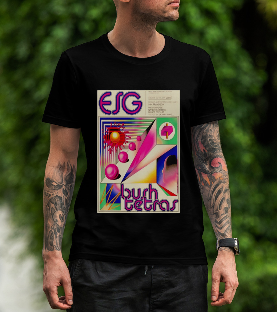 ESG Bush Tetras Live San Francisco January 30 2026 Concert Great American Music Hall T-Shirt