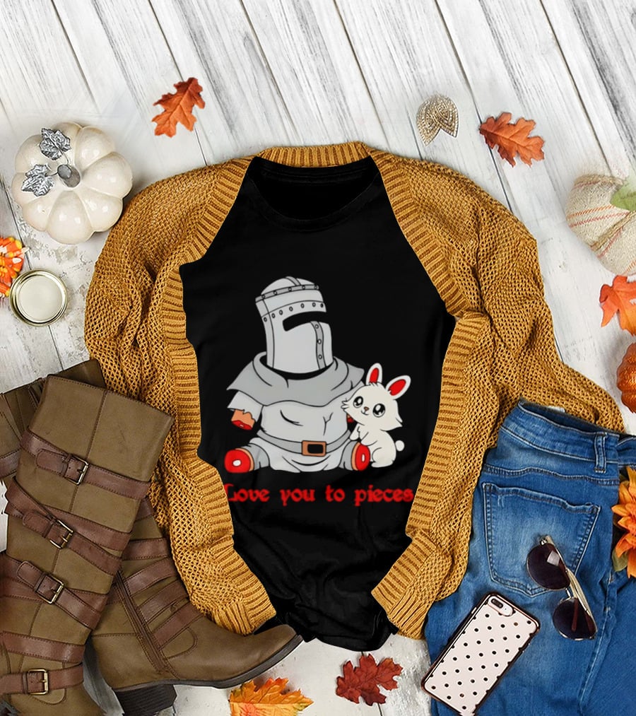 Knight with Amputated Limbs and Bunny Love You to Pieces T-Shirt