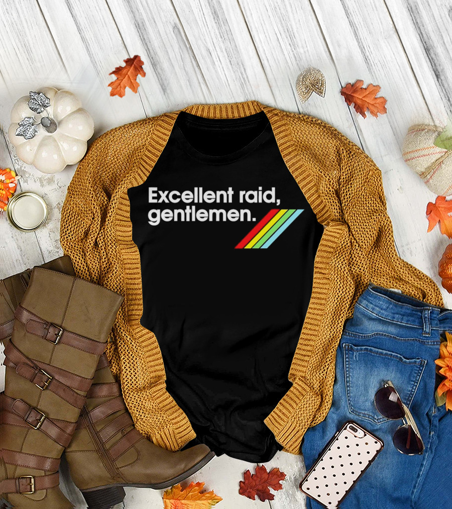 Excellent Raid Gentlemen ARC Raiders Retro Rainbow Stripes T-Shirt