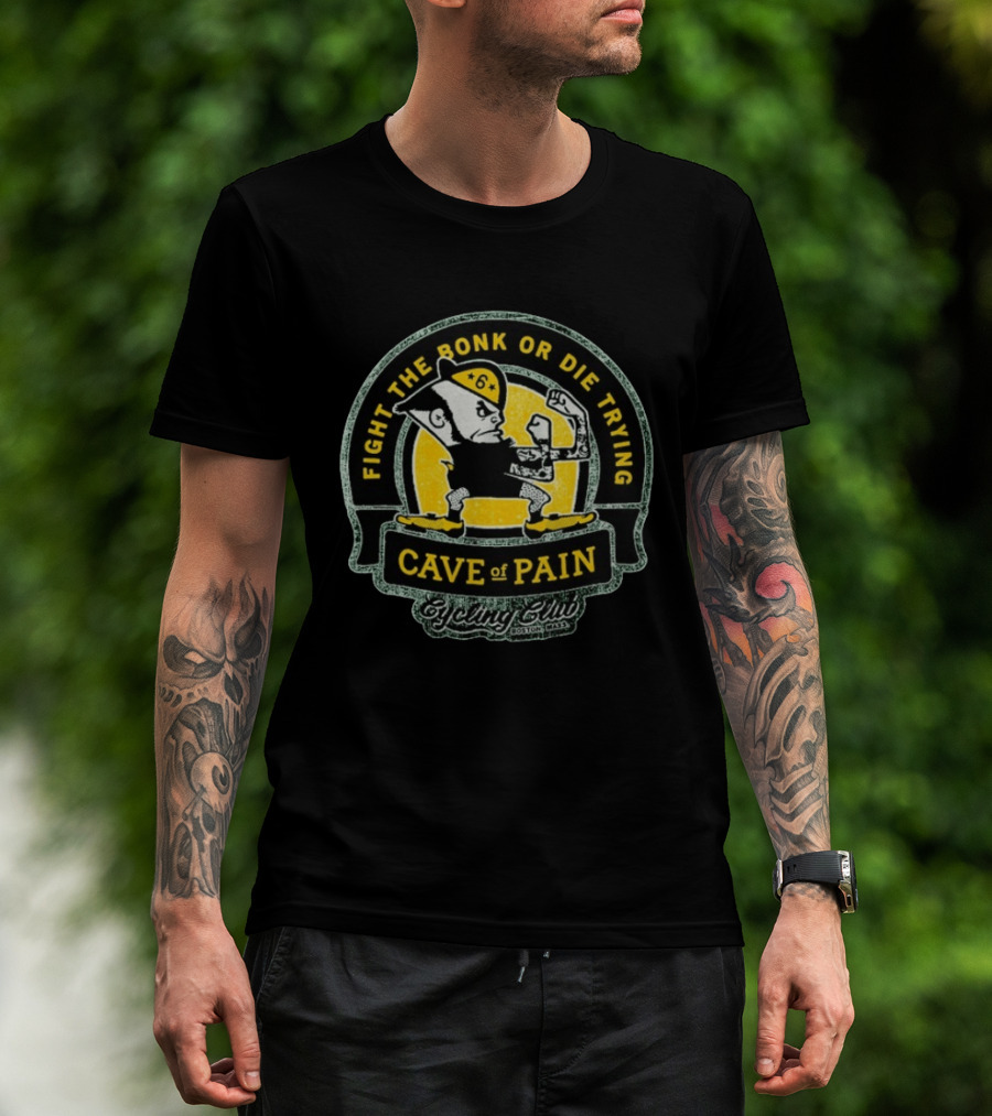 Notre Dame Fighting Irish Twin Six Fight The Bonk Or Die Trying Cave Of Pain Cycling Club Boston Mass T-Shirt
