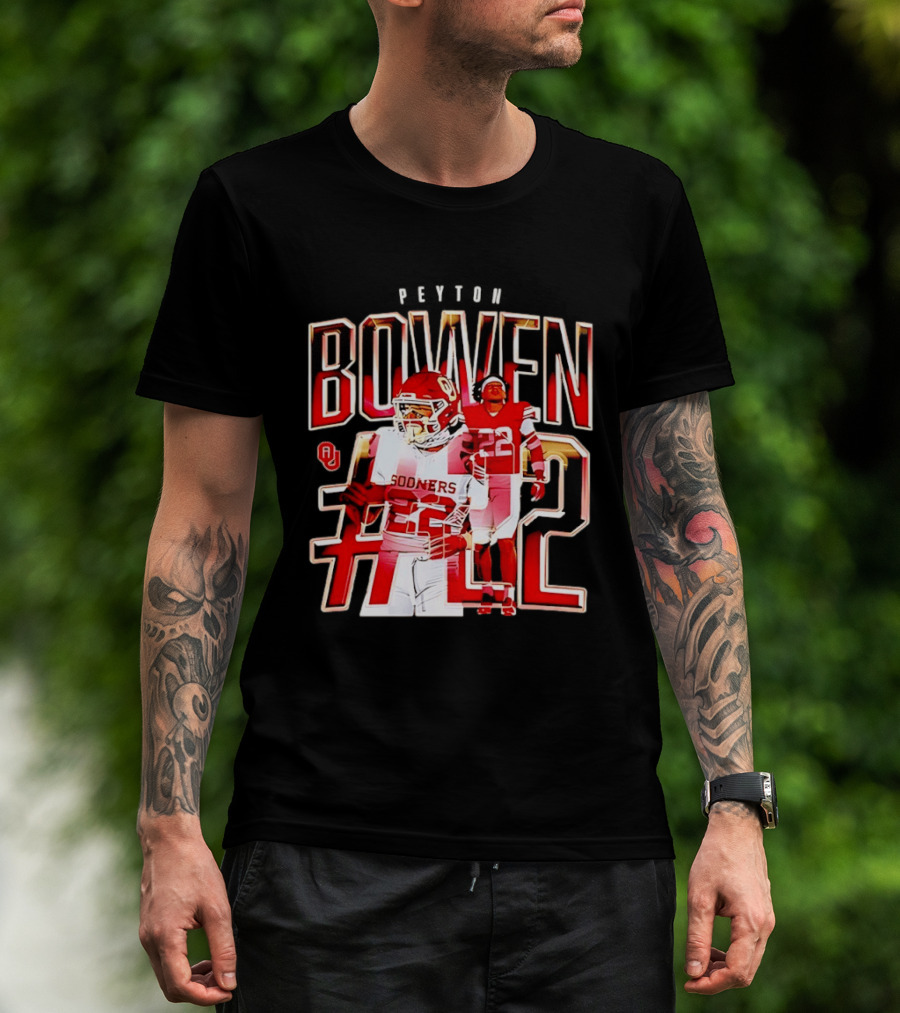 Oklahoma Sooners Bowen #22 NCAA Football Legends Caricature T-Shirt